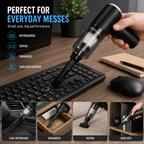 Portable Cordless Handheld Vacuum - Clean Tight Spaces Easily