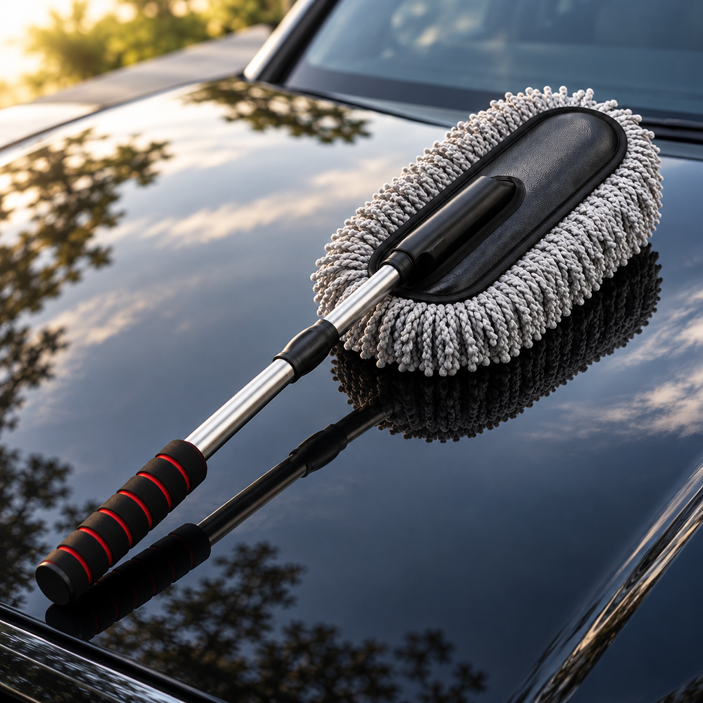 Microfiber Car Duster - Scratch-Free Extendable Handle